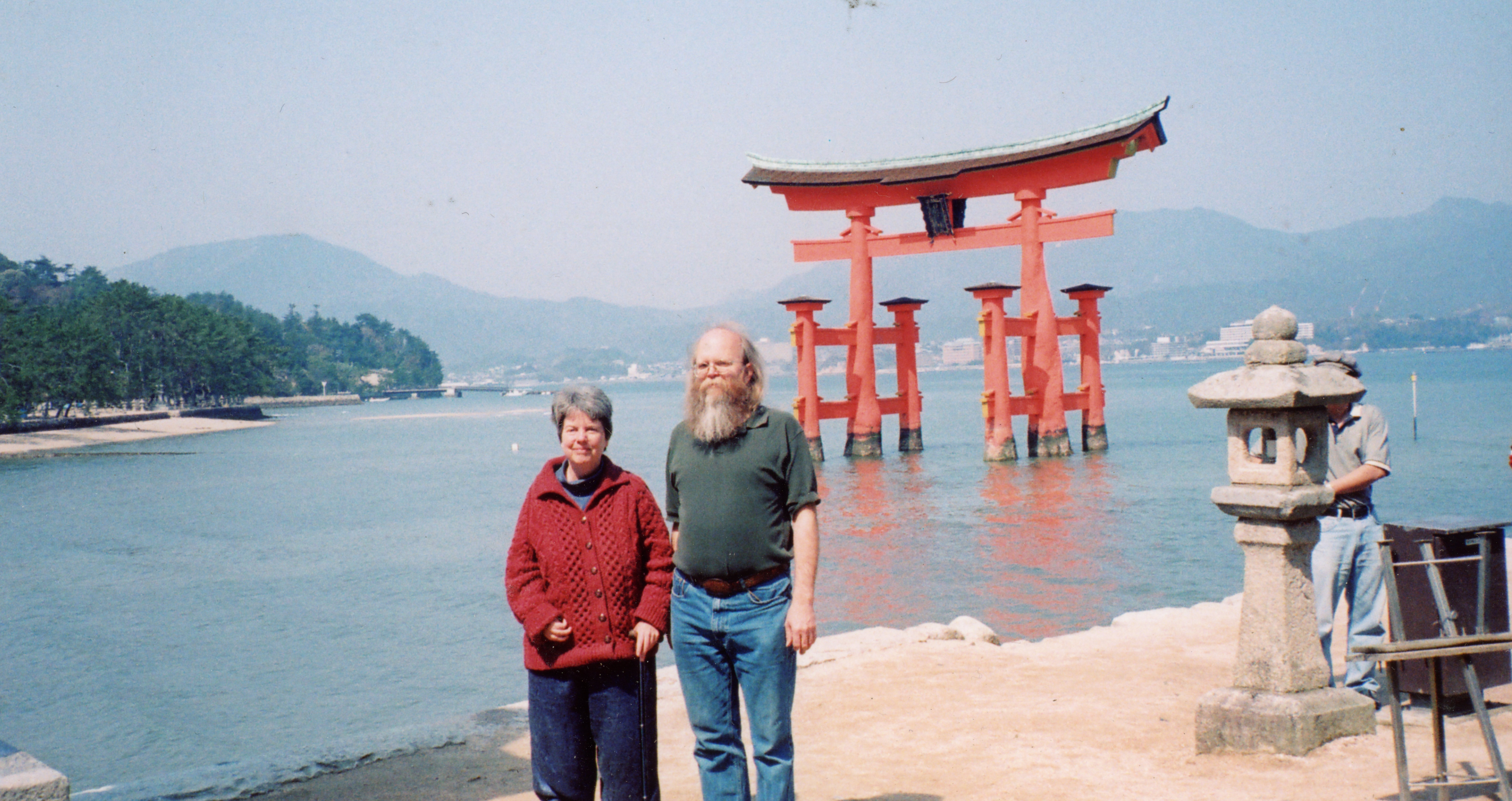 Ann Stark with Doug in Miajima, Japan