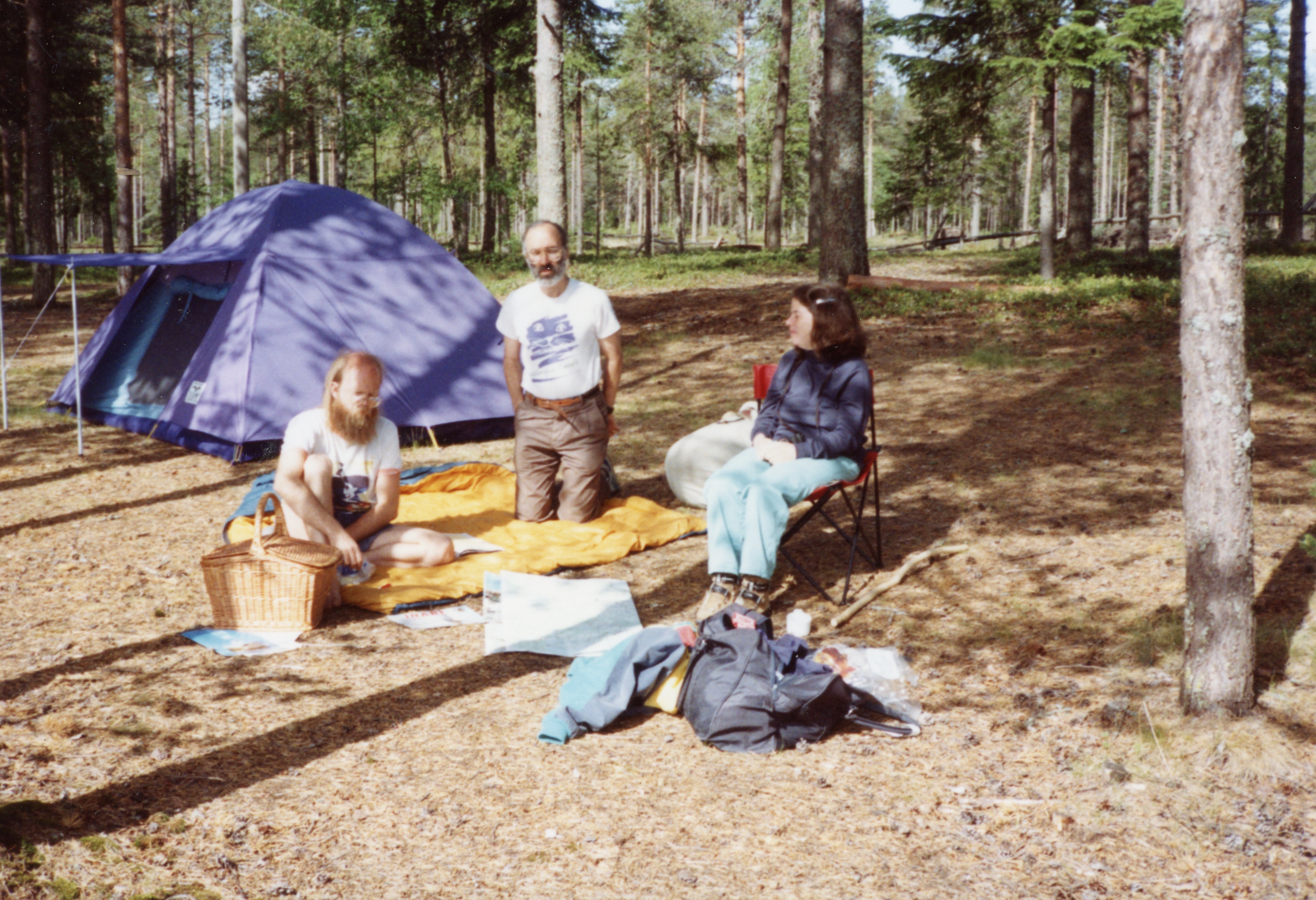 Ann Stark camping in arctic Finland 1992