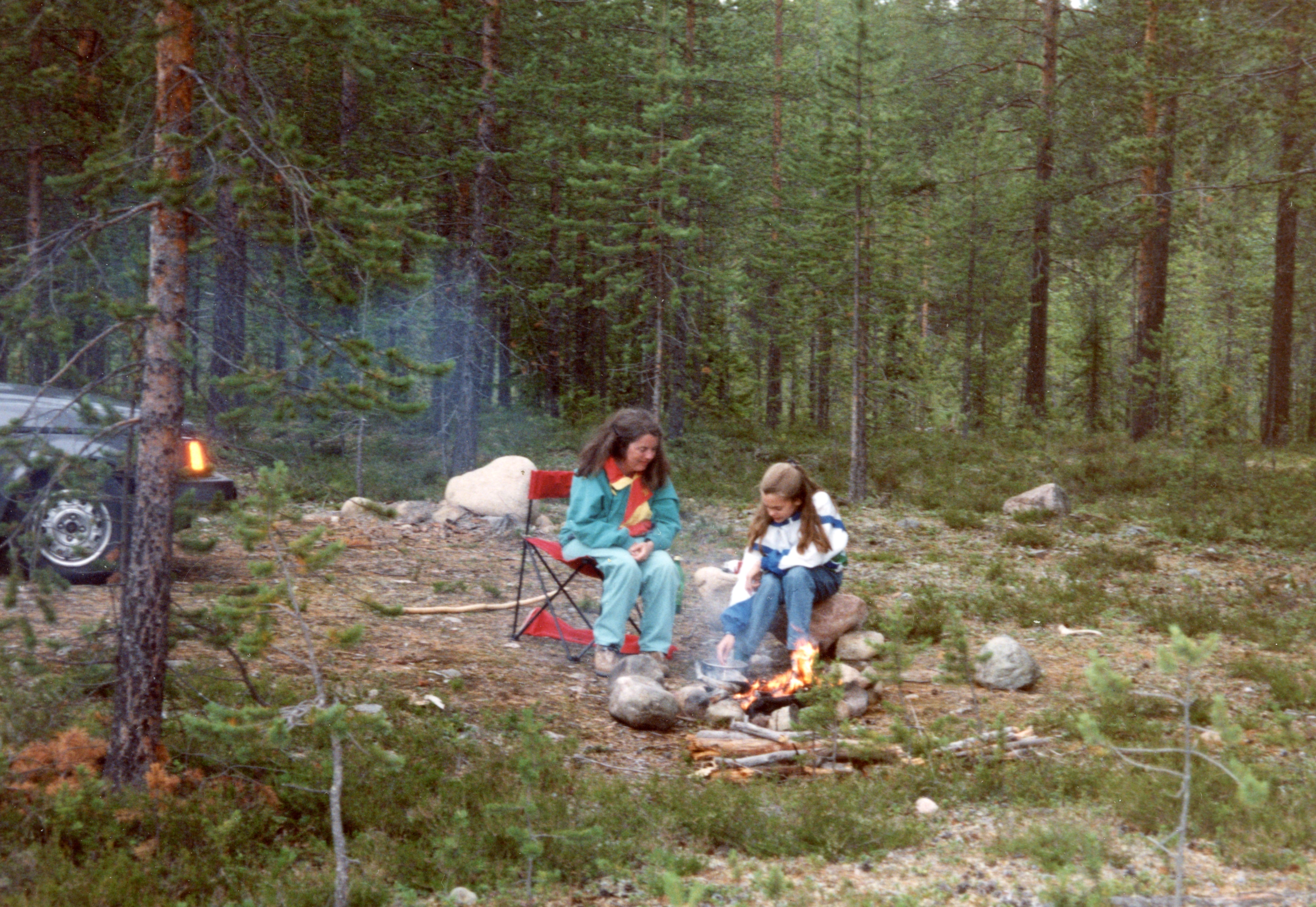 Ann Stark car camping in Sweden 1993