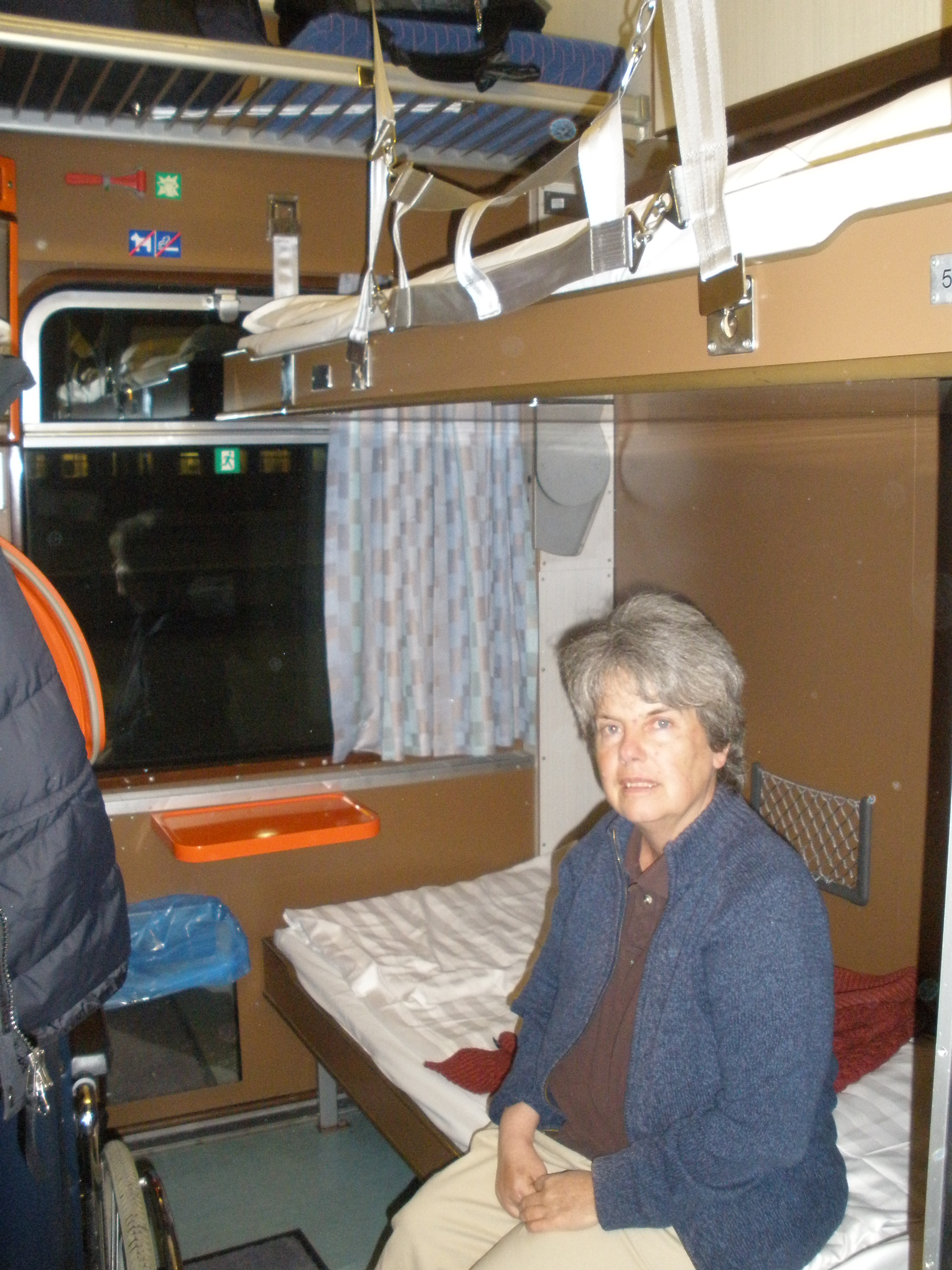 Ann Stark in Finnish train sleeping car