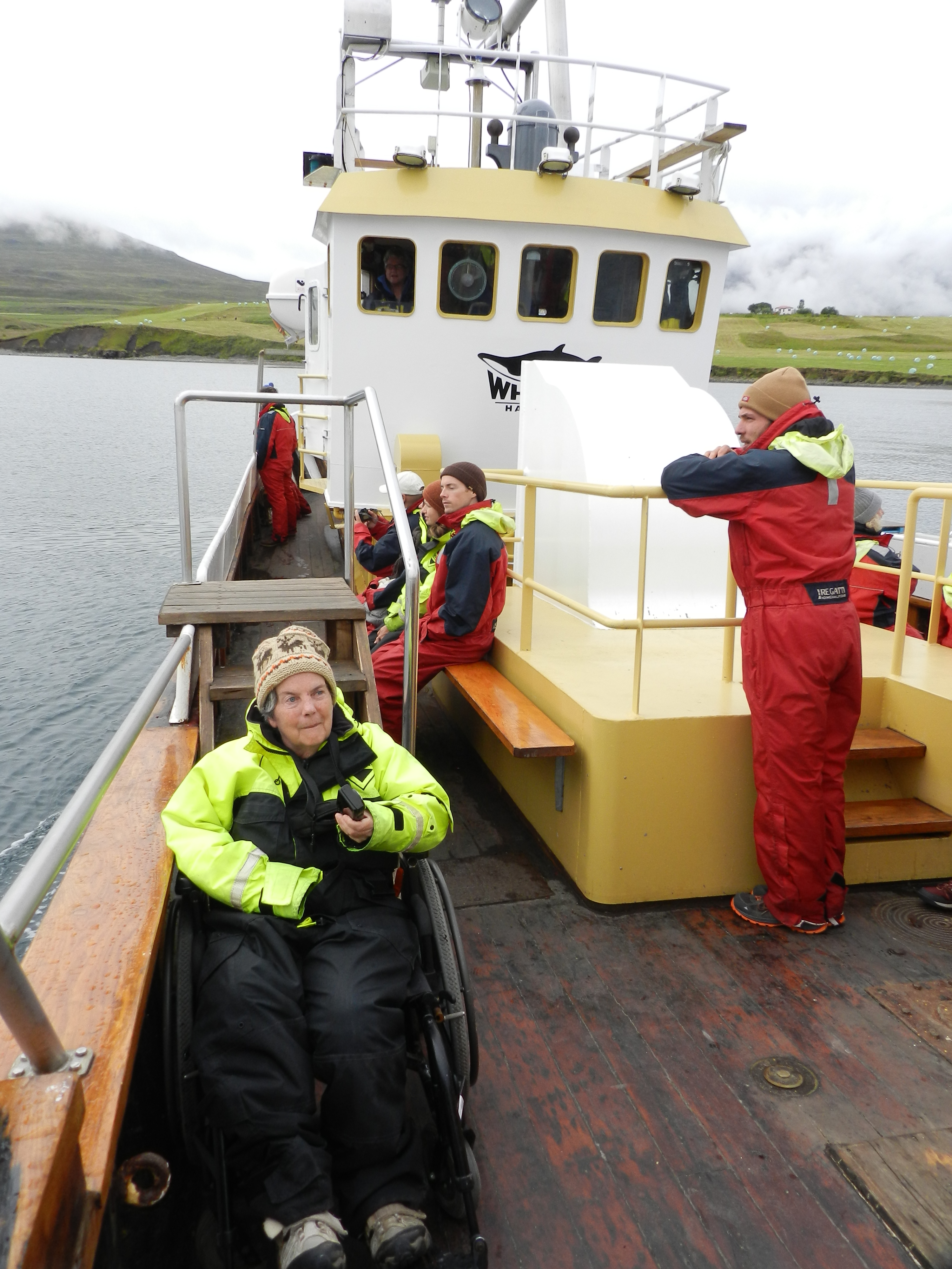 Ann Stark on Islandic whale watching boat