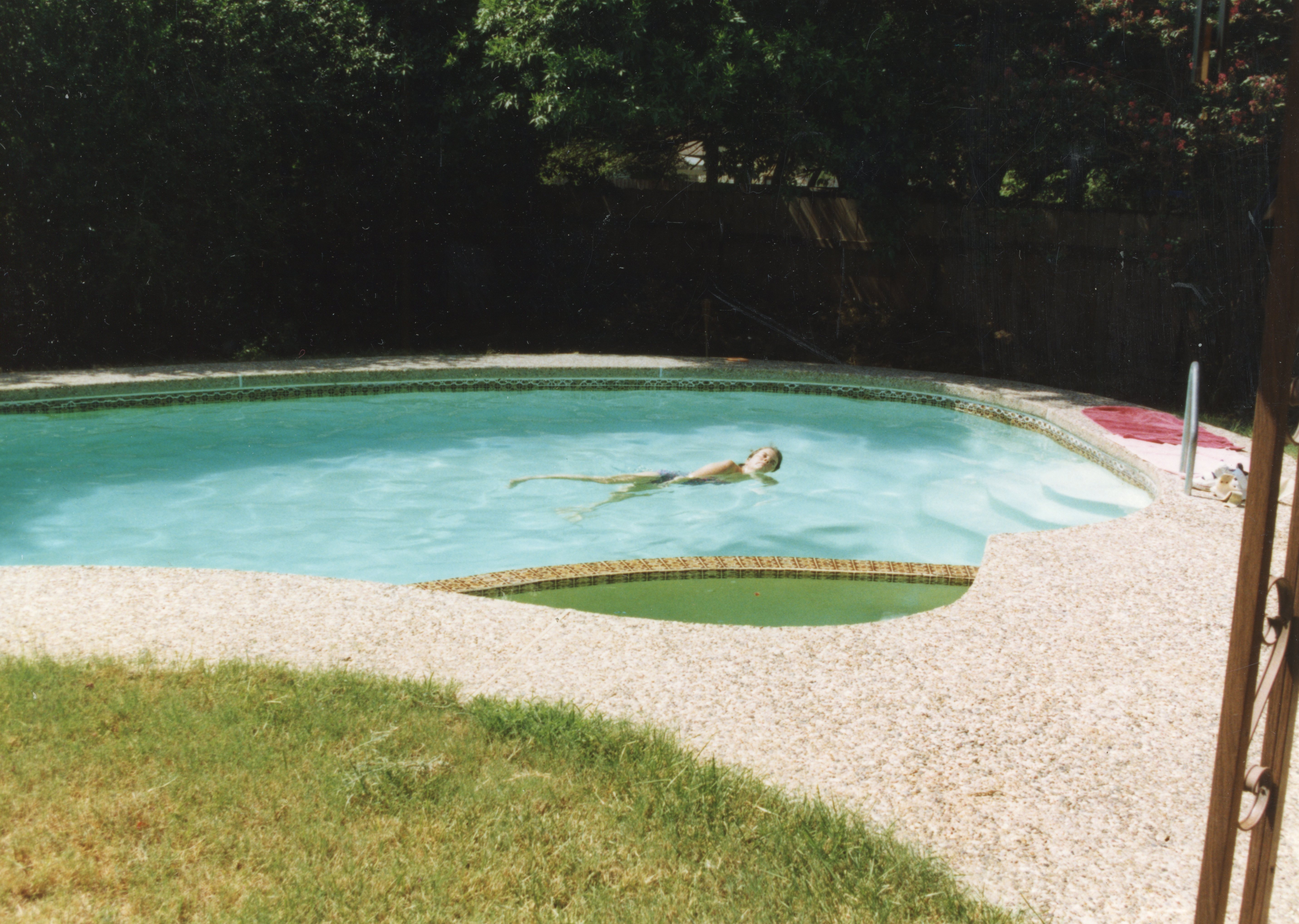 Ann Stark in her backyard Austin pool